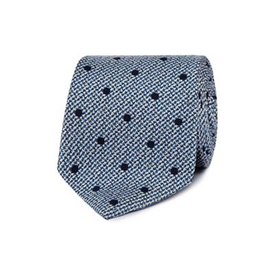 Blue polka dot print tie